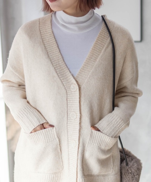 HusHusH(ハッシュアッシュ)の「【HusHusH/ハッシュアッシュ】杢ロングカーディガン(カーディガン/ボレロ・レディース・グレー/ブルー/グレイッシュベージュ・M/L)」の15枚目の写真