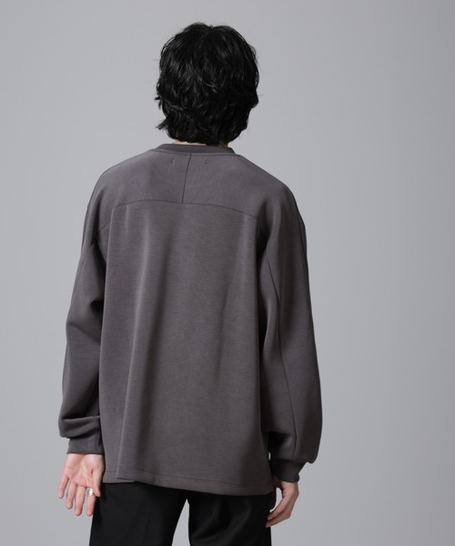 NANO universe（ナノユニバース）の「パウダースノーダンボールクルーネックプルオーバー（Tシャツ/カットソー・メンズ・ネイビー/ブラウン/グレー・L/M）」の6枚目の写真