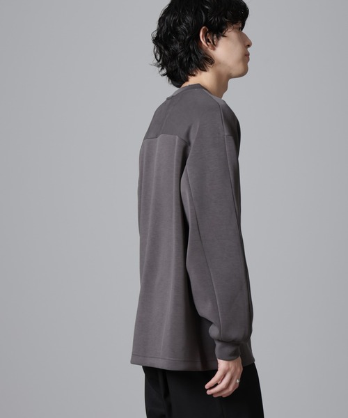 NANO universe（ナノユニバース）の「パウダースノーダンボールクルーネックプルオーバー（Tシャツ/カットソー・メンズ・ネイビー/ブラウン/グレー・L/M）」の5枚目の写真