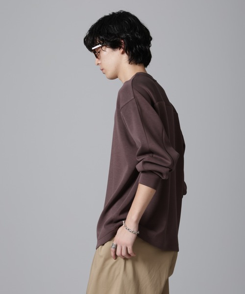 NANO universe（ナノユニバース）の「パウダースノーダンボールクルーネックプルオーバー（Tシャツ/カットソー・メンズ・ネイビー/ブラウン/グレー・L/M）」の13枚目の写真
