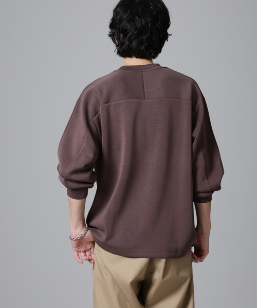 NANO universe（ナノユニバース）の「パウダースノーダンボールクルーネックプルオーバー（Tシャツ/カットソー・メンズ・ネイビー/ブラウン/グレー・L/M）」の14枚目の写真