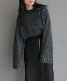&g'aime | 【&g'aime】ワイドロングスリーブシャギーニットトップス　WIDE LONG SLEEVE SHAGGY KNIT TOPS(ニット/セーター)