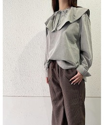 Rydia（リディア）の「フリルデニムブラウス（Tシャツ/カットソー）」