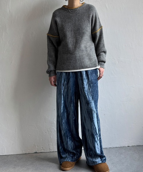 LBC(エルビーシー)の「クラッシュベロアイージーパンツ(その他パンツ・レディース・グレー/ブラウン系その他/ブラック/ブルー系その他・M)」の7枚目の写真