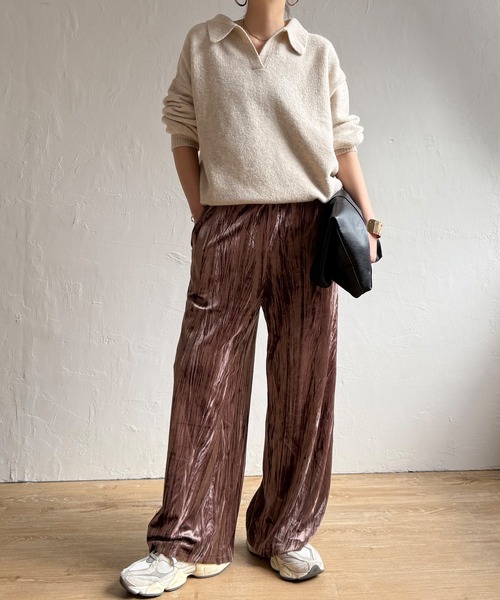 LBC(エルビーシー)の「クラッシュベロアイージーパンツ(その他パンツ・レディース・グレー/ブラウン系その他/ブラック/ブルー系その他・M)」の11枚目の写真