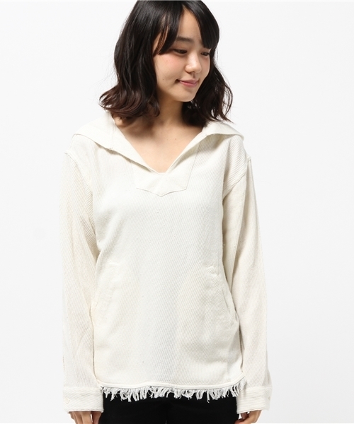 OUTLET（アウトレット）の「【Kastane】カルゼフリンジフードプルオーバー（シャツ/ブラウス・レディース・ピンク/レッド/ホワイト/カーキ・FREE）」の13枚目の写真