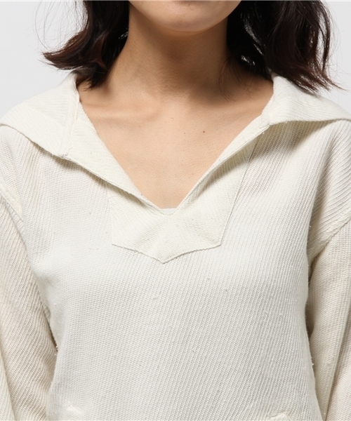 OUTLET（アウトレット）の「【Kastane】カルゼフリンジフードプルオーバー（シャツ/ブラウス・レディース・ピンク/レッド/ホワイト/カーキ・FREE）」の8枚目の写真