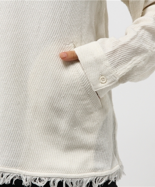 OUTLET（アウトレット）の「【Kastane】カルゼフリンジフードプルオーバー（シャツ/ブラウス・レディース・ピンク/レッド/ホワイト/カーキ・FREE）」の11枚目の写真