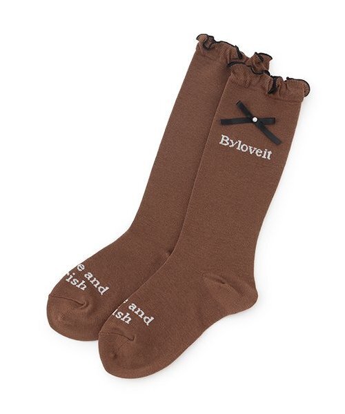 by LOVEiT（バイラビット）の「リボンパールハイソックス（ソックス/靴下・キッズ・グレー/ブラック/モカ・S/M/L/LL）」の3枚目の写真