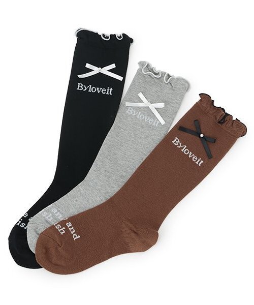 by LOVEiT（バイラビット）の「リボンパールハイソックス（ソックス/靴下・キッズ・グレー/ブラック/モカ・S/M/L/LL）」の7枚目の写真