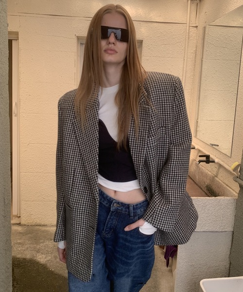 SANSeLF（サンセルフ）の「【LONSLAN】 千鳥柄テーラードジャケット sanwl24a058（テーラードジャケット・レディース・チャコールグレー/ライトグレー・FREE）」の11枚目の写真