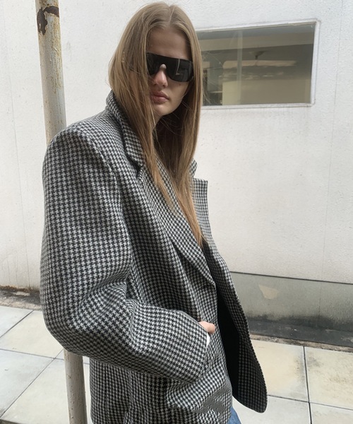 SANSeLF（サンセルフ）の「【LONSLAN】 千鳥柄テーラードジャケット sanwl24a058（テーラードジャケット・レディース・チャコールグレー/ライトグレー・FREE）」の15枚目の写真