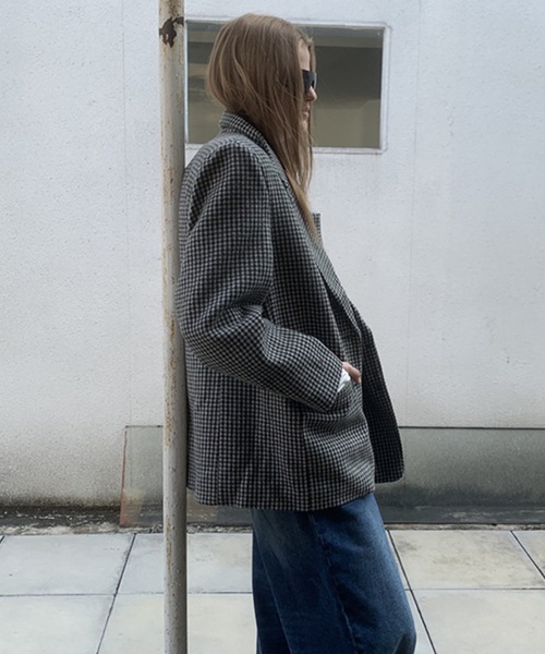 SANSeLF（サンセルフ）の「【LONSLAN】 千鳥柄テーラードジャケット sanwl24a058（テーラードジャケット・レディース・チャコールグレー/ライトグレー・FREE）」の16枚目の写真