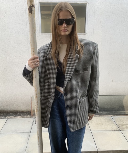 SANSeLF（サンセルフ）の「【LONSLAN】 千鳥柄テーラードジャケット sanwl24a058（テーラードジャケット・レディース・チャコールグレー/ライトグレー・FREE）」の17枚目の写真