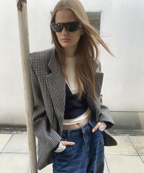 SANSeLF（サンセルフ）の「【LONSLAN】 千鳥柄テーラードジャケット sanwl24a058（テーラードジャケット・レディース・チャコールグレー/ライトグレー・FREE）」の18枚目の写真