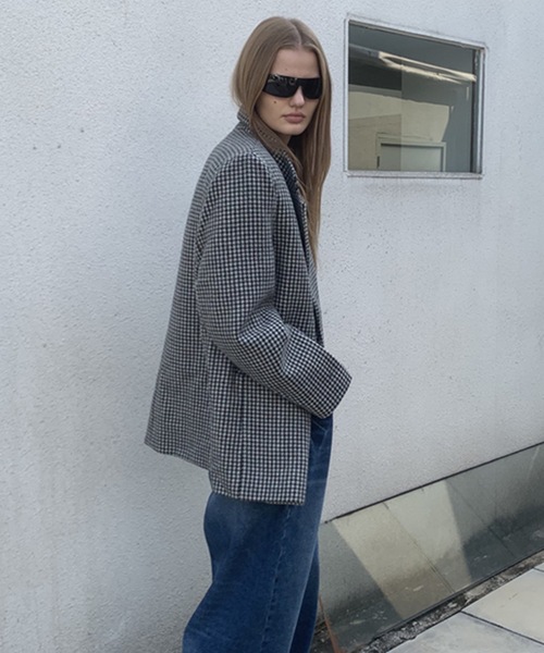 SANSeLF（サンセルフ）の「【LONSLAN】 千鳥柄テーラードジャケット sanwl24a058（テーラードジャケット・レディース・チャコールグレー/ライトグレー・FREE）」の19枚目の写真