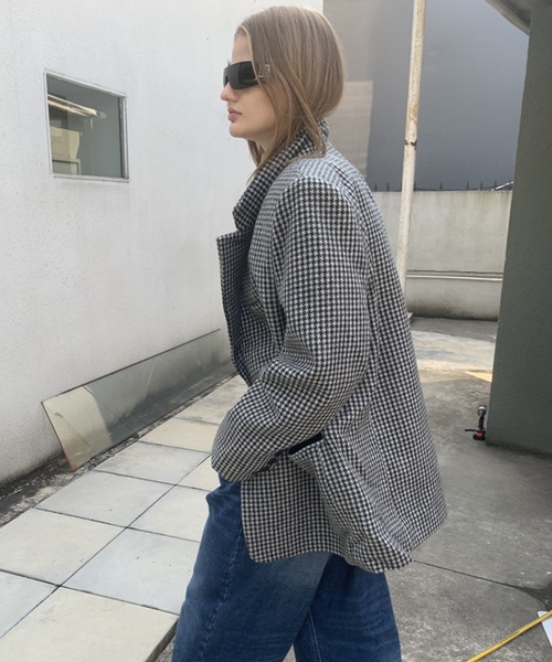 SANSeLF（サンセルフ）の「【LONSLAN】 千鳥柄テーラードジャケット sanwl24a058（テーラードジャケット・レディース・チャコールグレー/ライトグレー・FREE）」の20枚目の写真