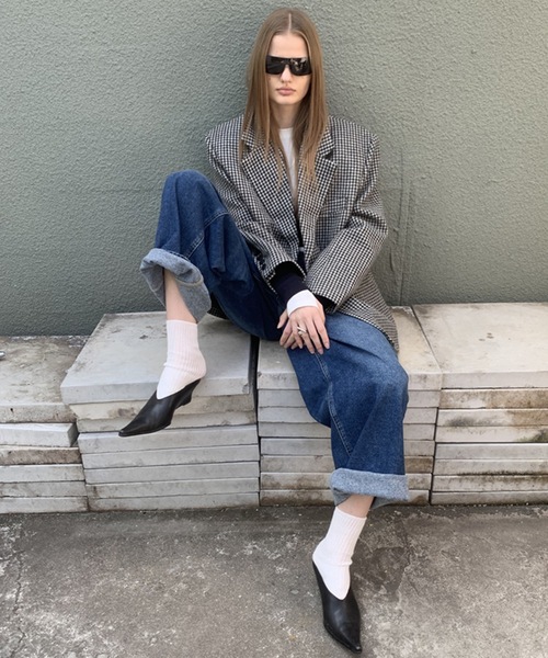 SANSeLF（サンセルフ）の「【LONSLAN】 千鳥柄テーラードジャケット sanwl24a058（テーラードジャケット・レディース・チャコールグレー/ライトグレー・FREE）」の5枚目の写真