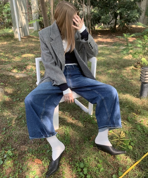 SANSeLF（サンセルフ）の「【LONSLAN】 千鳥柄テーラードジャケット sanwl24a058（テーラードジャケット・レディース・チャコールグレー/ライトグレー・FREE）」の9枚目の写真