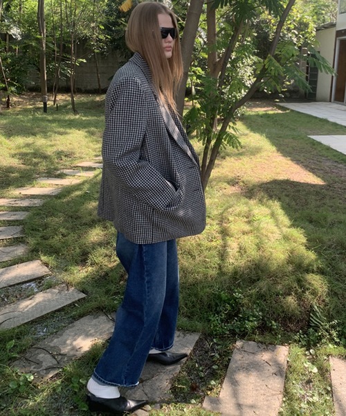 SANSeLF（サンセルフ）の「【LONSLAN】 千鳥柄テーラードジャケット sanwl24a058（テーラードジャケット・レディース・チャコールグレー/ライトグレー・FREE）」の10枚目の写真
