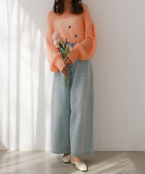 Olu.（オルドット）の「ハイウエストワイドデニムパンツ（デニムパンツ・レディース・ライトブルー/ブラック・0/1）」の10枚目の写真