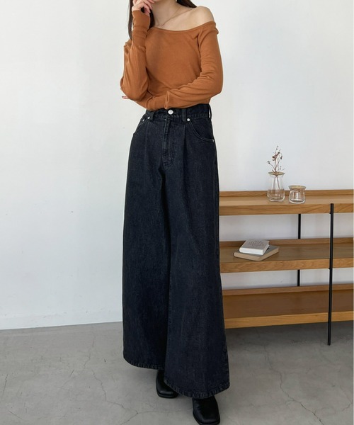 Olu.（オルドット）の「ハイウエストワイドデニムパンツ（デニムパンツ・レディース・ライトブルー/ブラック・0/1）」の21枚目の写真