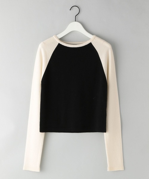 e/rm（イーアールエム）の「【e/rm】カシミアウールラグランプルオーバー（ニット/セーター・レディース・ライトブルー/ブラック・SMALL/LARGE）」の3枚目の写真