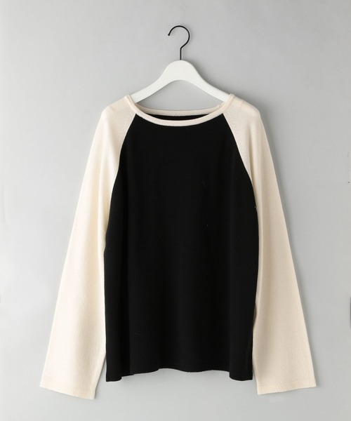 e/rm（イーアールエム）の「【e/rm】カシミアウールラグランプルオーバー（ニット/セーター・レディース・ライトブルー/ブラック・SMALL/LARGE）」の4枚目の写真