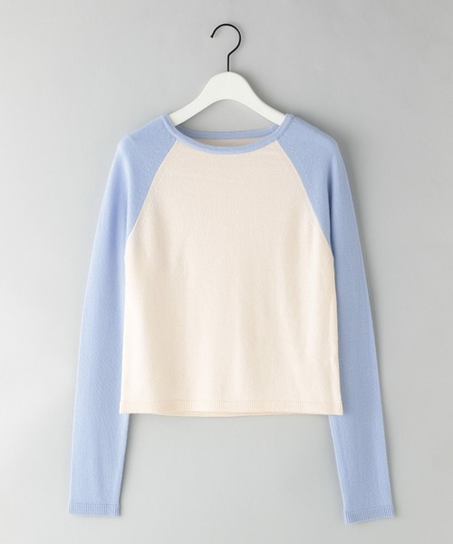 e/rm（イーアールエム）の「【e/rm】カシミアウールラグランプルオーバー（ニット/セーター・レディース・ライトブルー/ブラック・SMALL/LARGE）」の5枚目の写真