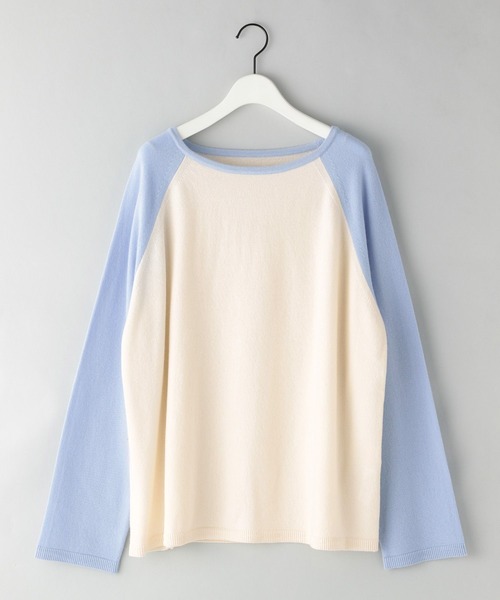 e/rm（イーアールエム）の「【e/rm】カシミアウールラグランプルオーバー（ニット/セーター・レディース・ライトブルー/ブラック・SMALL/LARGE）」の6枚目の写真