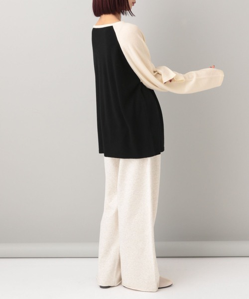 e/rm（イーアールエム）の「【e/rm】カシミアウールラグランプルオーバー（ニット/セーター・レディース・ライトブルー/ブラック・SMALL/LARGE）」の9枚目の写真