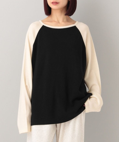 e/rm（イーアールエム）の「【e/rm】カシミアウールラグランプルオーバー（ニット/セーター・レディース・ライトブルー/ブラック・SMALL/LARGE）」の10枚目の写真