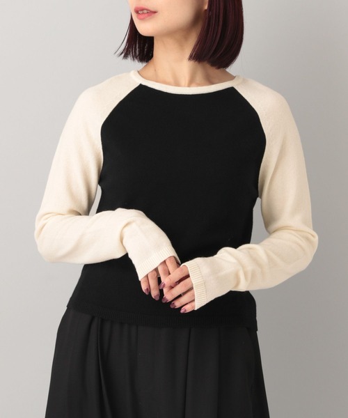 e/rm（イーアールエム）の「【e/rm】カシミアウールラグランプルオーバー（ニット/セーター・レディース・ライトブルー/ブラック・SMALL/LARGE）」の13枚目の写真