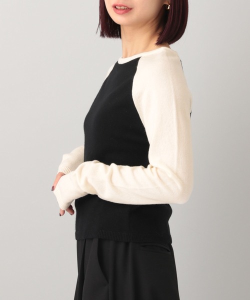 e/rm（イーアールエム）の「【e/rm】カシミアウールラグランプルオーバー（ニット/セーター・レディース・ライトブルー/ブラック・SMALL/LARGE）」の14枚目の写真