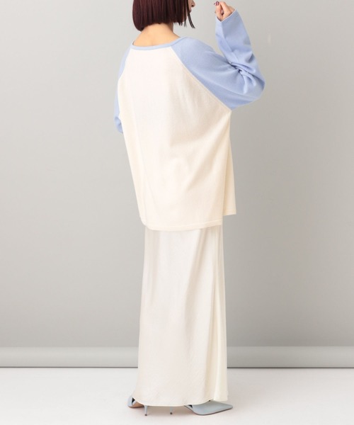 e/rm（イーアールエム）の「【e/rm】カシミアウールラグランプルオーバー（ニット/セーター・レディース・ライトブルー/ブラック・SMALL/LARGE）」の18枚目の写真