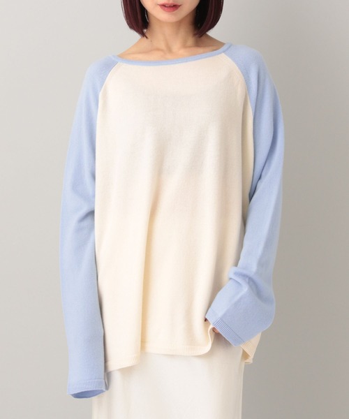 e/rm（イーアールエム）の「【e/rm】カシミアウールラグランプルオーバー（ニット/セーター・レディース・ライトブルー/ブラック・SMALL/LARGE）」の21枚目の写真