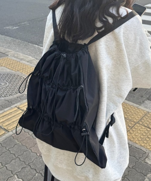 SOLLON.(ソルロン)の「ダブルギャザードロストナップサック(バックパック/リュック・レディース・ブラック/ホワイト/グレー/ホワイト系その他/ブラック系その他・FREE)」の8枚目の写真