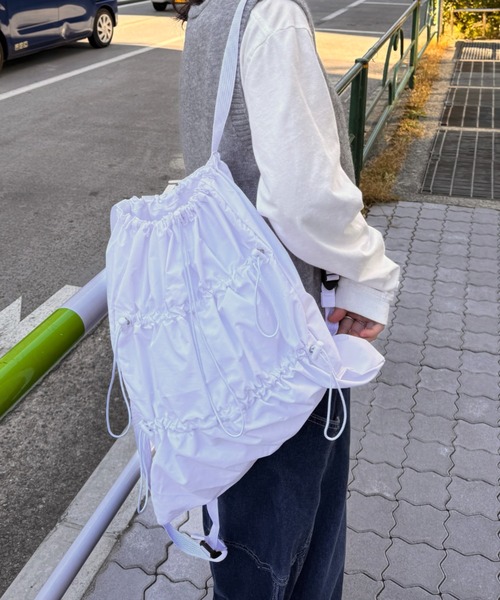 SOLLON.(ソルロン)の「ダブルギャザードロストナップサック(バックパック/リュック・レディース・ブラック/ホワイト/グレー/ホワイト系その他/ブラック系その他・FREE)」の12枚目の写真