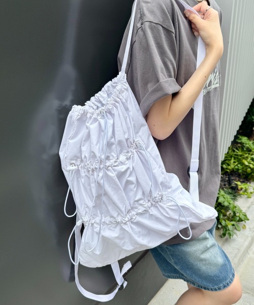 SOLLON.(ソルロン)の「ダブルギャザードロストナップサック(バックパック/リュック・レディース・ブラック/ホワイト/グレー/ホワイト系その他/ブラック系その他・FREE)」の20枚目の写真