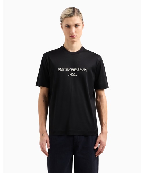 EMPORIO ARMANI（エンポリオアルマーニ）の「【エンポリオ アルマーニ】Tシャツ リヨセル混紡ジャージー ASVロゴ刺繍（Tシャツ/カットソー・メンズ・オレンジ系/ブラック/ネイビー・X-LARGE/SMALL/MEDIUM/LARGE/XX-LARGE/XXX-LARGE/X-SMALL）」の6枚目の写真