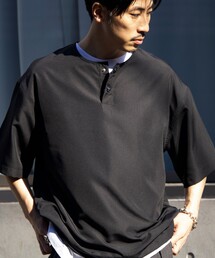 【TAION/タイオン】別注 ミリタリー Ripstop ヘンリーネック 半袖Tシャツ ユニセックス