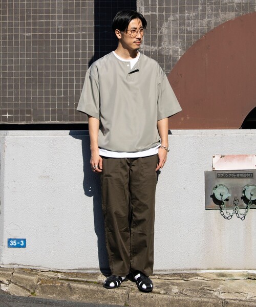 【TAION/タイオン】別注 ミリタリー Ripstop ヘンリーネック 半袖Tシャツ ユニセックス（Tシャツ/カットソー）｜TAION（タイオン）