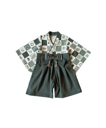 mocmof（モクモフ）の「mocmof 袴ロンパース 濃抹茶 80（ロンパース）」