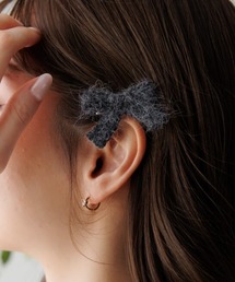 flower | ニットリボンクリップ(2pc)(バレッタ/ヘアクリップ)