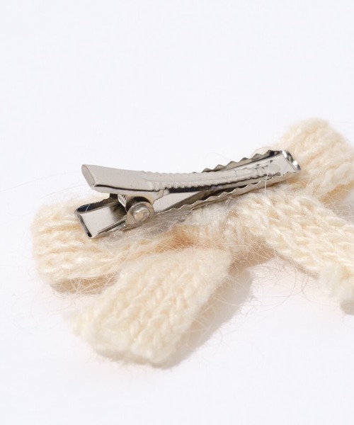 flower（フラワー）の「ニットリボンクリップ(2pc)（バレッタ/ヘアクリップ・レディース・アイボリー/グレー・FREE）」の7枚目の写真