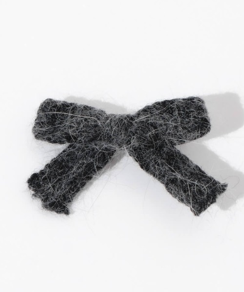 flower（フラワー）の「ニットリボンクリップ(2pc)（バレッタ/ヘアクリップ・レディース・アイボリー/グレー・FREE）」の6枚目の写真