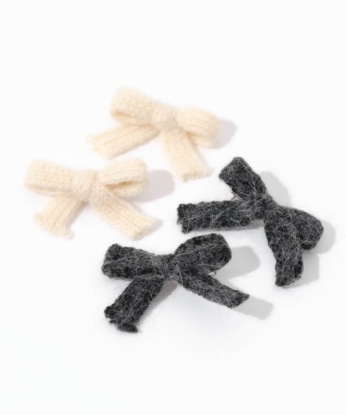 flower（フラワー）の「ニットリボンクリップ(2pc)（バレッタ/ヘアクリップ・レディース・アイボリー/グレー・FREE）」の10枚目の写真