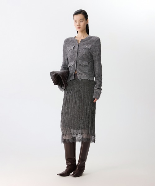 JNBY(ジェーエヌビーワイ)の「Shimmer Lace Knit Skirt / レースニットスカート(スカート・レディース・ブラック/グレー・40/38/36)」の8枚目の写真