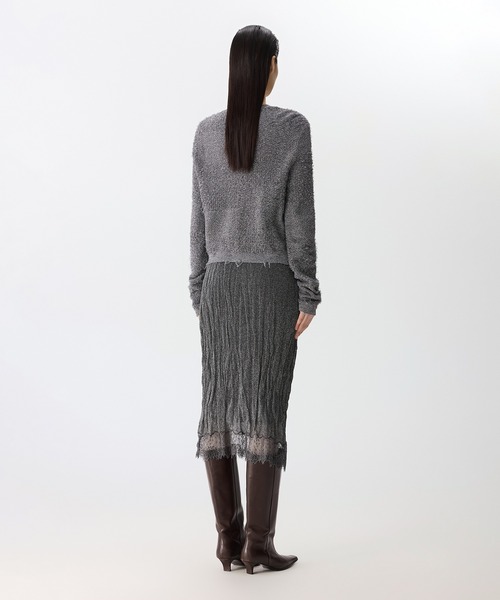 JNBY(ジェーエヌビーワイ)の「Shimmer Lace Knit Skirt / レースニットスカート(スカート・レディース・ブラック/グレー・40/38/36)」の9枚目の写真