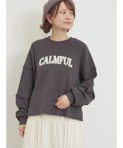 Samansa Mos2（サマンサ モスモス）の「切替プリントスウェット（Tシャツ/カットソー・レディース・ブルー/グリーン/チャコールグレー/グレー・F）」の2枚目の写真